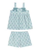 CONJ FEM REG ALCA LACOS E SHORT EST AZUL CLARO