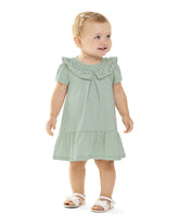VESTIDO MC GOLA BORDADO MALHA LINHO VERDE CLARO