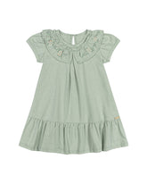VESTIDO MC GOLA BORDADO MALHA LINHO VERDE CLARO