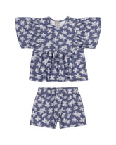 CONJ FEM BL SHORT COTTON EST DIG FLORES MARINHO