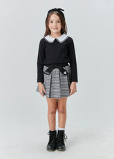 CONJ FEM BL ML E SAIA PREGAS TRIC XADREZ PRETO