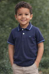 POLO MAS MC ARAMIS INF BASICA 4 FRISOS NAVY/NAVY