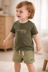 CONJ MAS CAM HAPPY E BER LINHO RUSTICO VERDE MILITAR