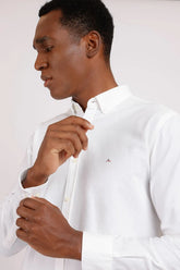 NOVO CAMISA ML MAS SLIM OXFORD BUTTON DOWN BRANCO