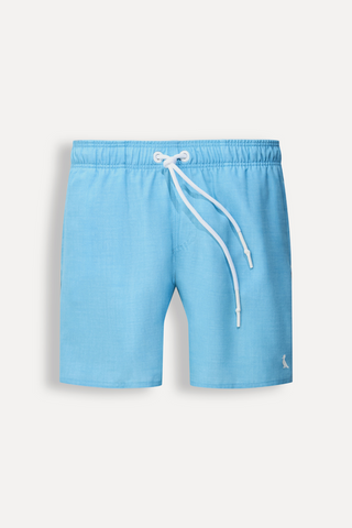 SHORT PRAIA RSV MINI TEXTURA LINHO TURQUESA