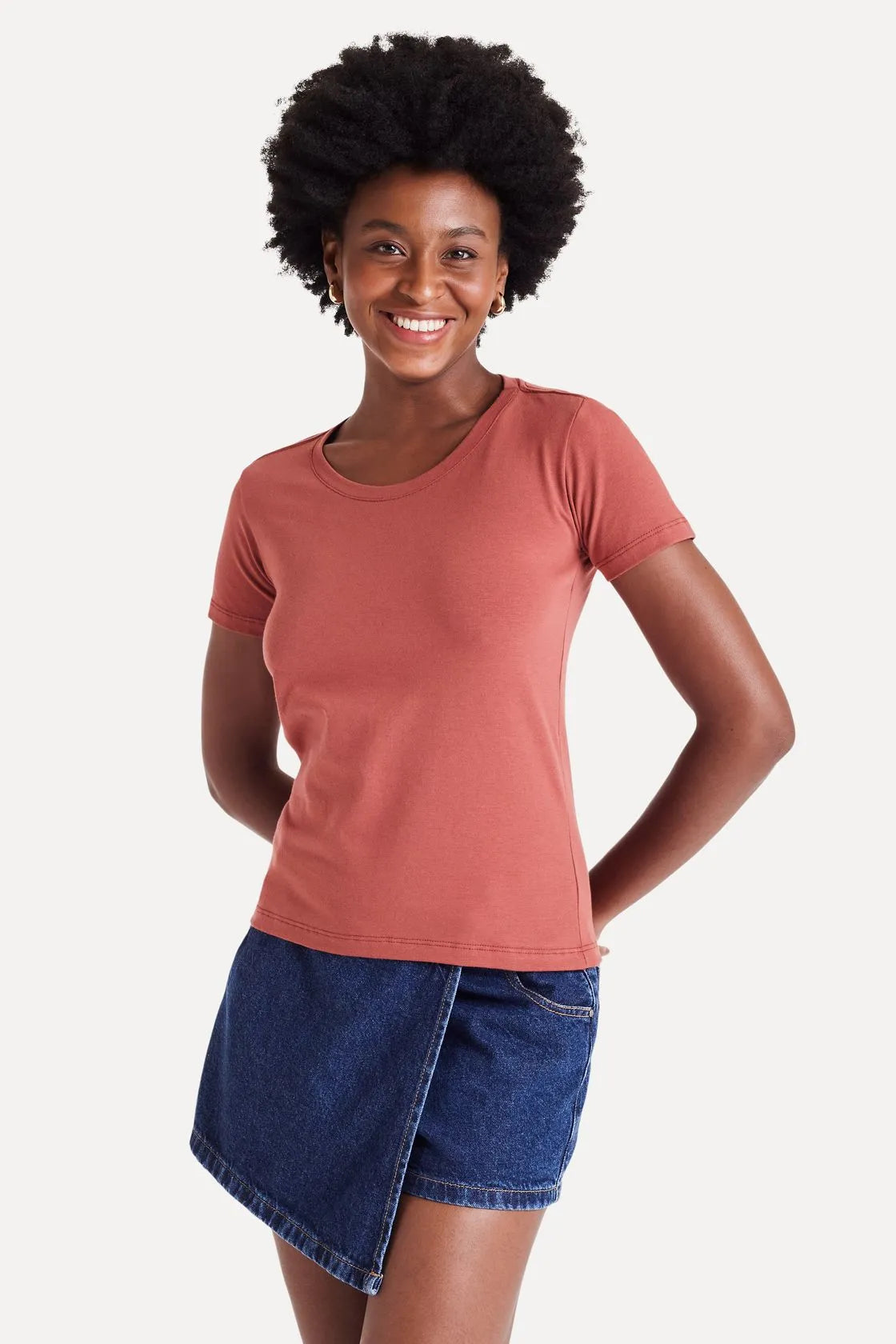 BLUSA MC FEM SIMPLES + TELHA
