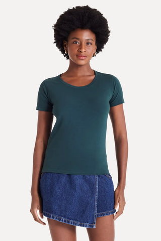 BLUSA MC FEM SIMPLES + VERDE MUSGO