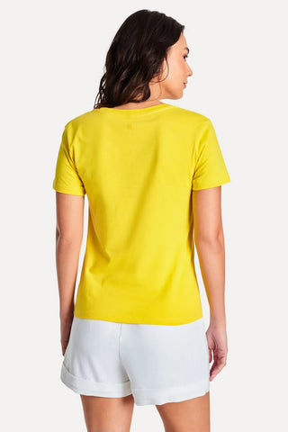 BLUSA MC FEM SIMPLES AMARELO