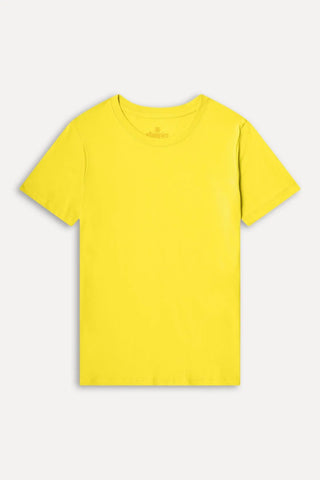 BLUSA MC FEM SIMPLES AMARELO