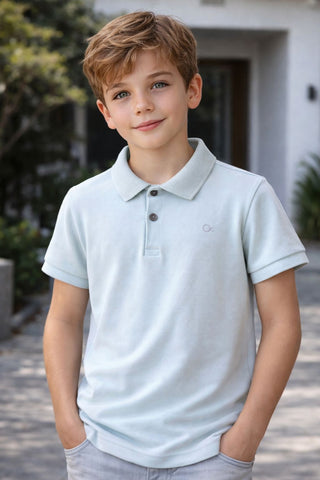 POLO OGOCHI INF MC ESSENCIAL SLIM VERDE AGUA 0207