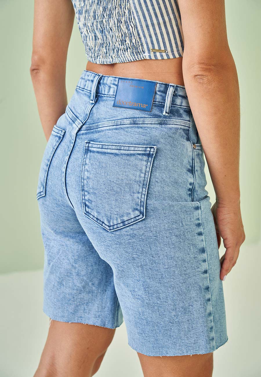 BERMUDA FEM JORDS EM JEANS JEANS CLARO