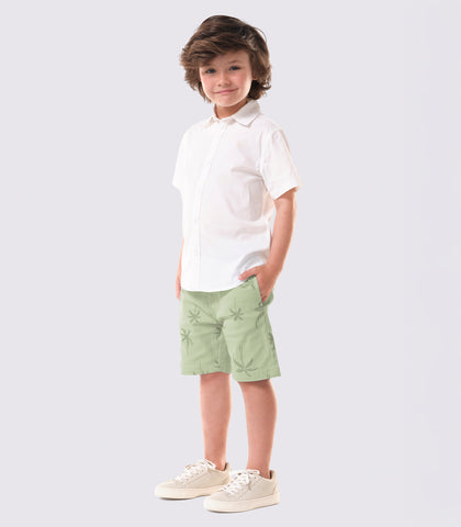 CONJ MAS CAMISA MC E BER SARJA COQUEIROS OFF WHITE/ERVA