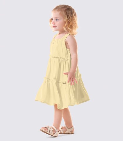 VESTIDO ALCA C DET VISC BABADOS DECOR AMARELO