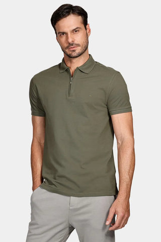 POLO MAS MC PIQUET ZIPER ARAMIS VERDE MILITAR