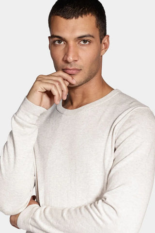 CASACO TRICOT MAS ML GOLA CARECA ARAMIS AREIA