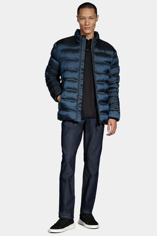 NOVO JAQUETA MAS ARAMIS DE NYLON PUFFER AZUL PETROLEO