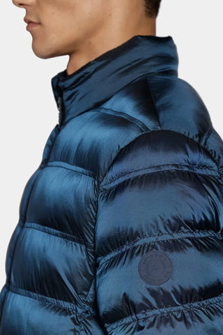 NOVO JAQUETA MAS ARAMIS DE NYLON PUFFER AZUL PETROLEO