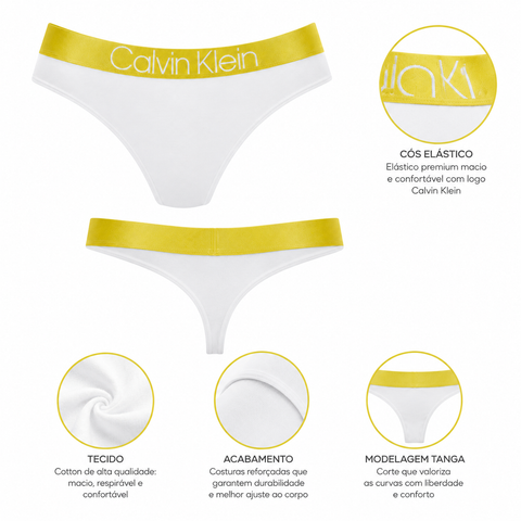 CALCINHA TANGA CKJ FEM COTTON REVEILLON AMARELO