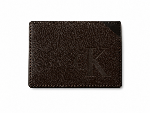 PORTA CARTAO CKJ MAS FLOATER LOGO QUEIMA MARROM