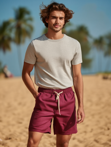 SHORT LINHO MASC LISO BORDO