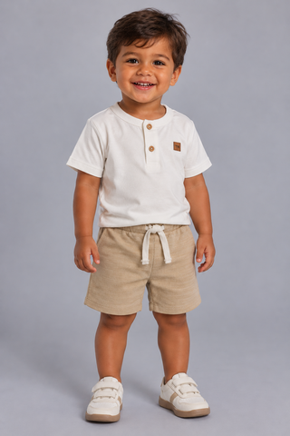 CONJ MAS CAM 02 BOTOES E BERM MLT LINHO OFF WHITE/GERGELIM