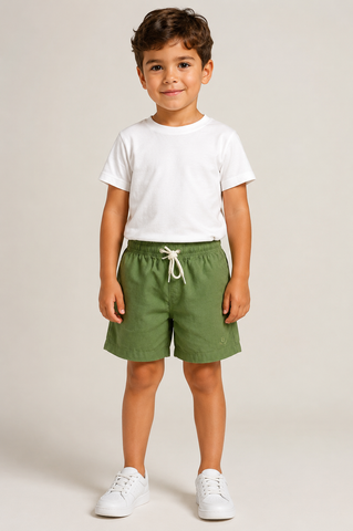 SHORT LINHO MASC KIDS LISO BRENDON VERDE MILITAR
