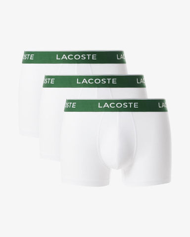 KIT 03 CUECAS BOXER CURTA LACOSTE BRANCO