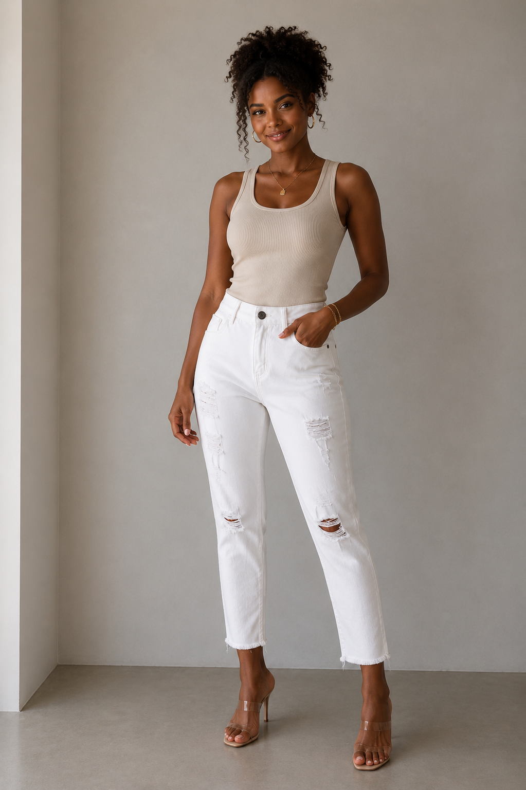 CALCA SARJA FEM AEROPOSTALE BRANCO BRANCO