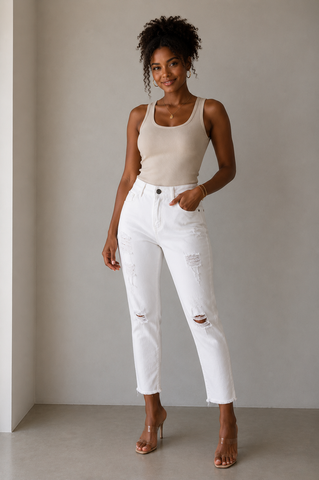 CALCA SARJA FEM AEROPOSTALE BRANCO BRANCO
