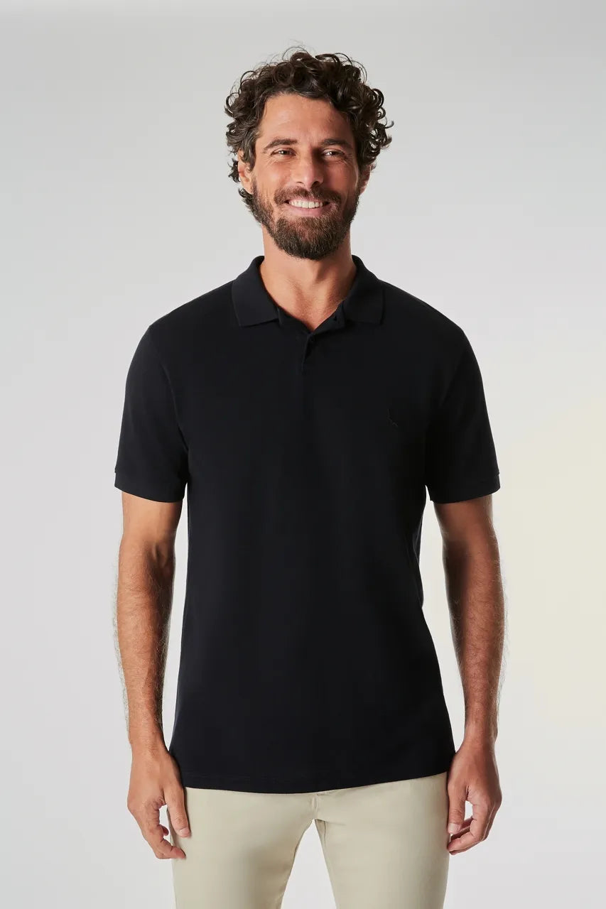 POLO RESERVA MAS PIMA PIQUET PRETO