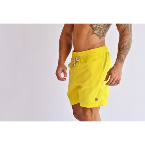 SHORT LINHO MASC LISO AMARELO AMARELO