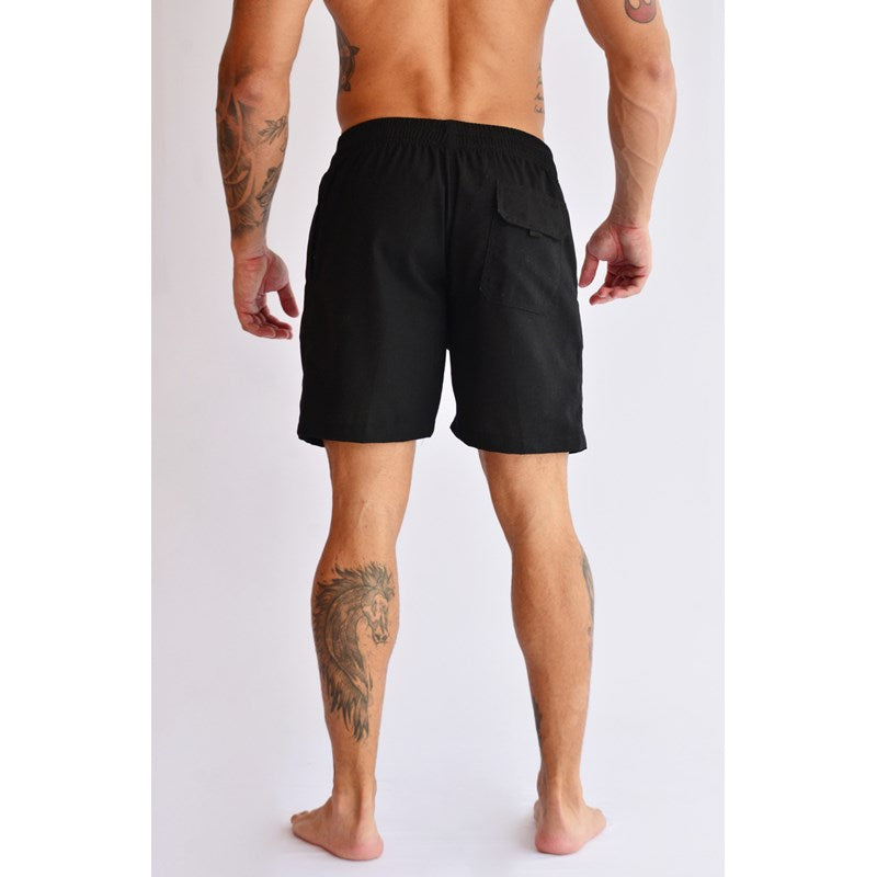 SHORT LINHO MASC LISO PRETO