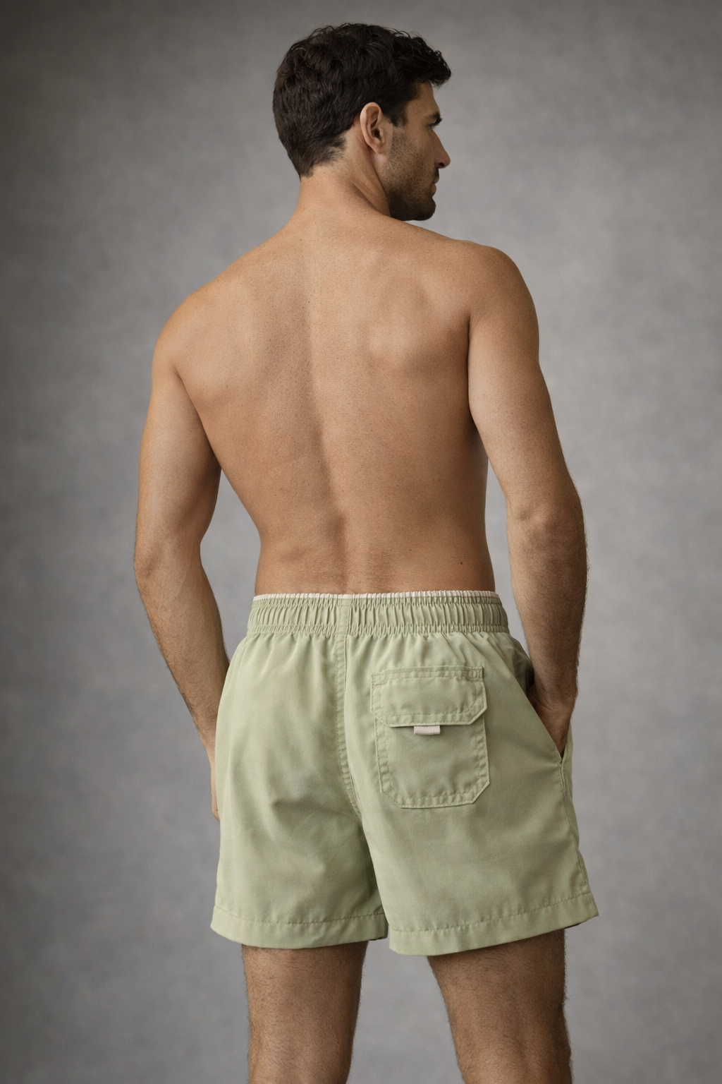 BERMUDA TACTEL PELETIZADO LISO VERDE CAPIM/KHAKI