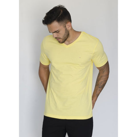 CAMISETA ARAMIS BASICA GOLA V AMARELO AMARELO