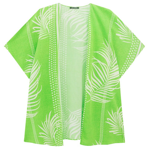 KIMONO MC E TOP VISCOSE TROPICAL VERDE VERDE