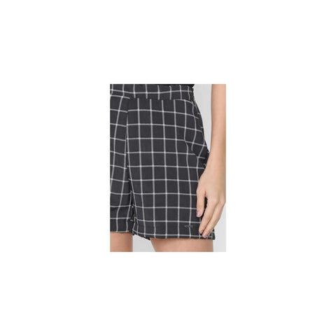 SHORTS FEM ADULTO XADREZ MARIALICIA PRETO