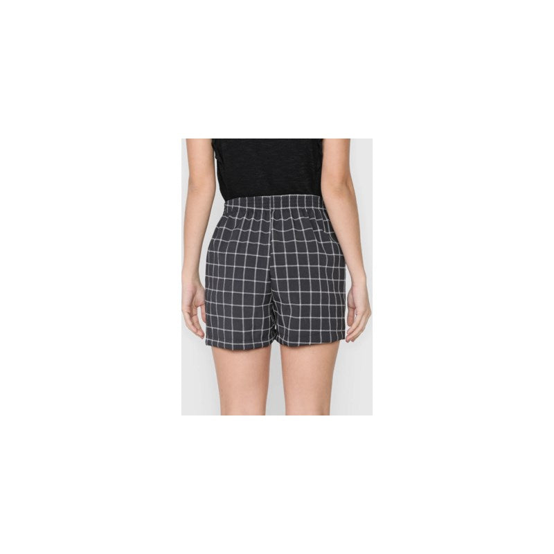 SHORTS FEM ADULTO XADREZ MARIALICIA PRETO