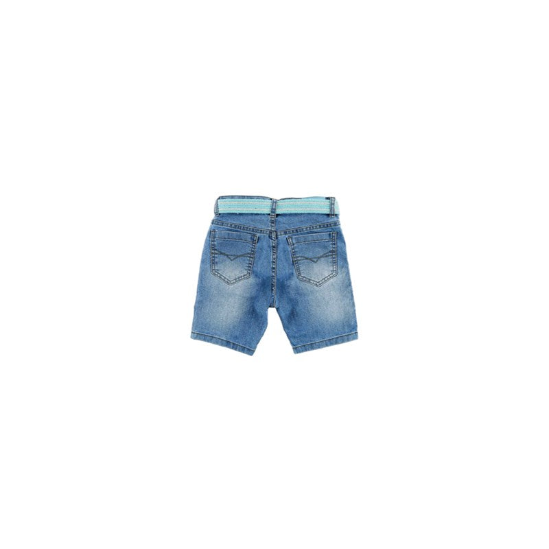 BERMUDA MASC JEANS BARRA VIRADA CRAWLING AZUL CLARO