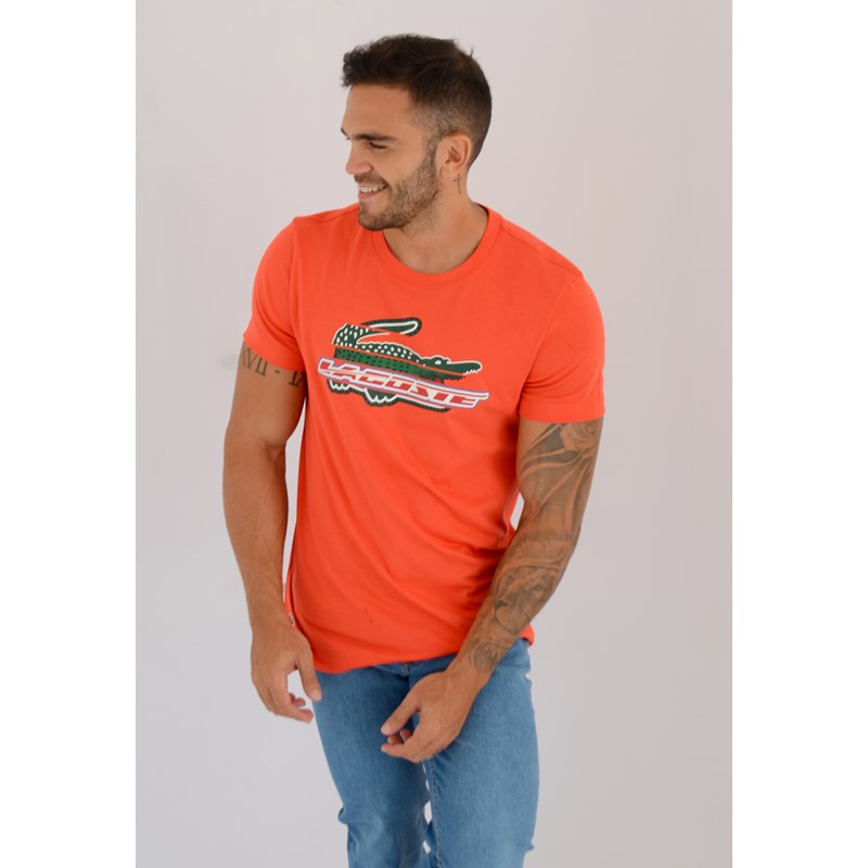 CAMISETA LACOSTE MC MASCULINA LARANJA LARANJA