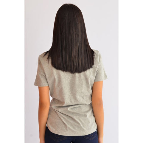 BLUSA TOMMY FEM HERITAGE CREW NECK GRAPH CINZA CLARO