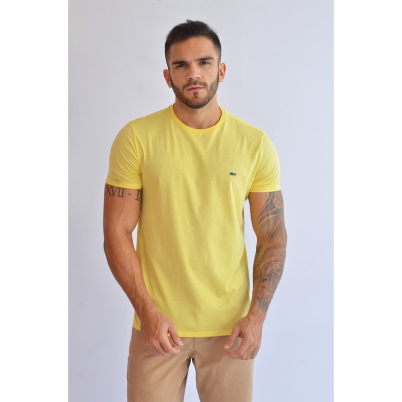 CAMISETA LACOSTE MC MASC BASICA 107 AMARELO