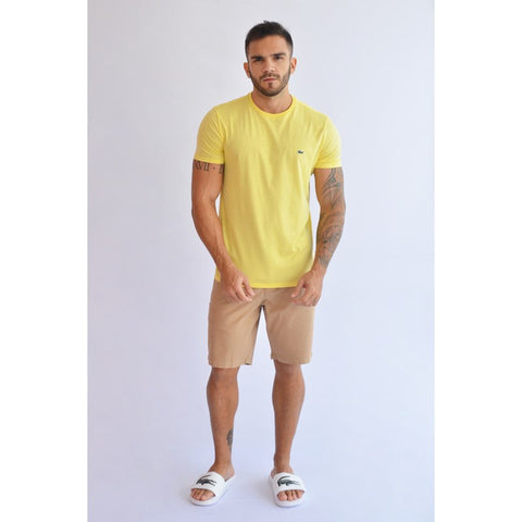 CAMISETA LACOSTE MC MASC BASICA 107 AMARELO