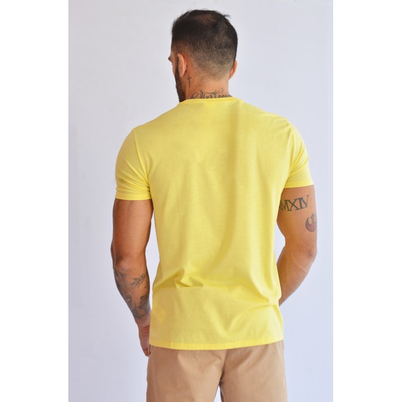 CAMISETA LACOSTE MC MASC BASICA 107 AMARELO