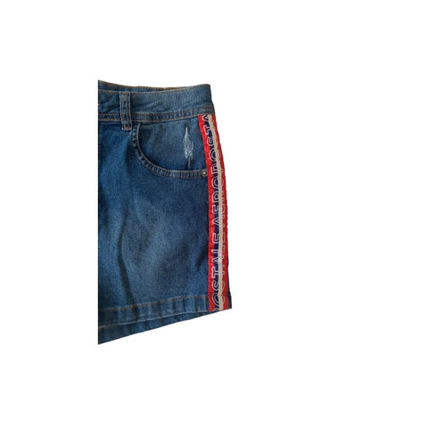 SHORT JEANS FEMININO AEROPOSTALE AZUL ES AZUL ESCURO