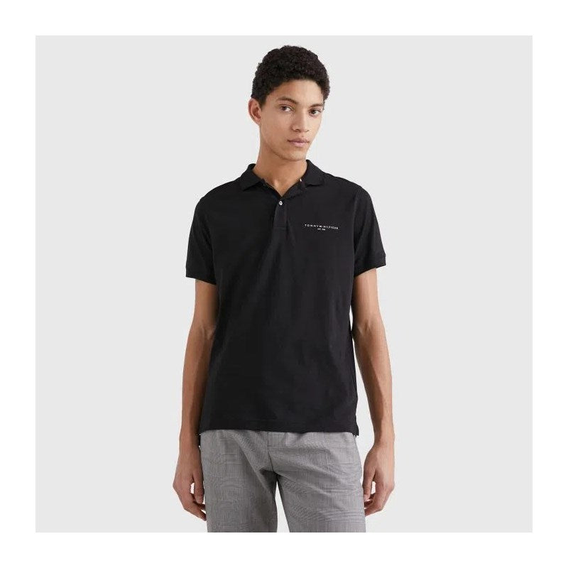 POLO TOMMY MASC CLEAN JERSEY SLIM PRETO PRETO