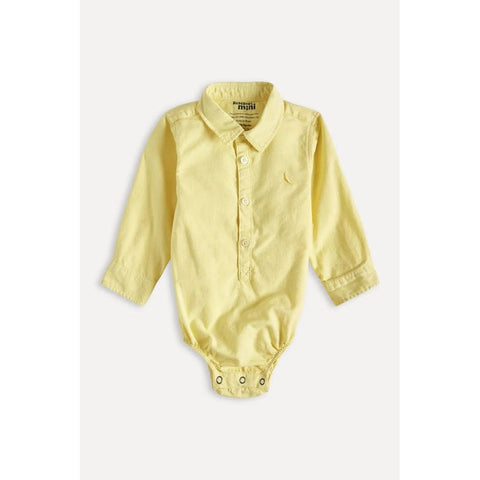 CAMISA MACAQUINHO RESERVA MINI BB ML OXF AMARELO CLARO