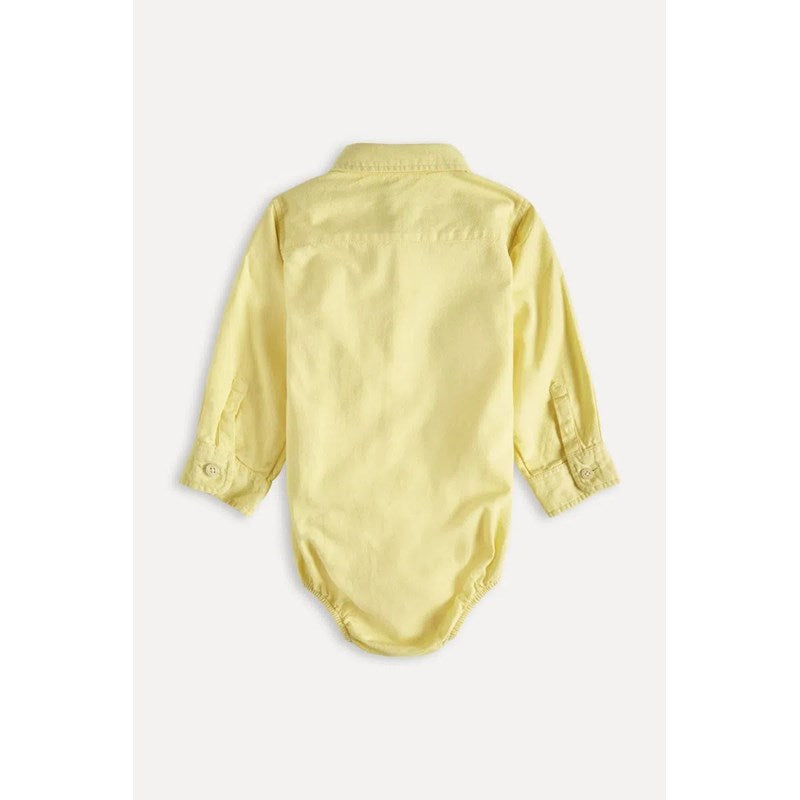 CAMISA MACAQUINHO RESERVA MINI BB ML OXF AMARELO CLARO