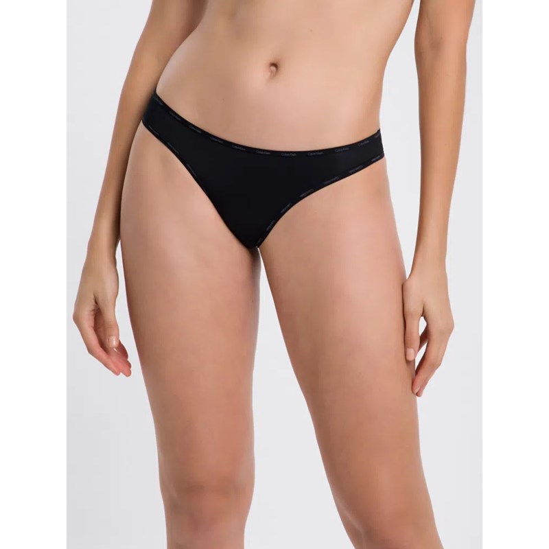 CALCINHA TANGA CKJ FEM MICRO PRETO PRETO