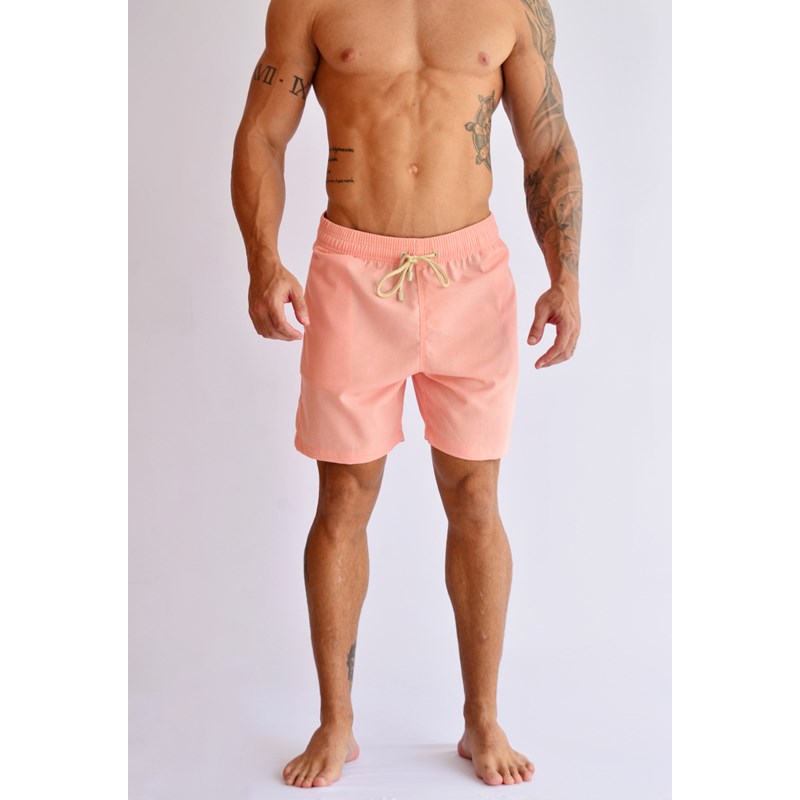 SHORT LINHO MASC LISO SALMAO