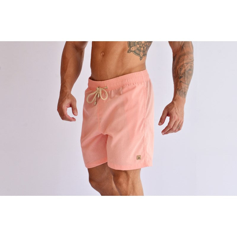 SHORT LINHO MASC LISO SALMAO